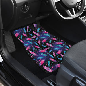 Native Feather Pattern Print Front and Back Car Floor Mats