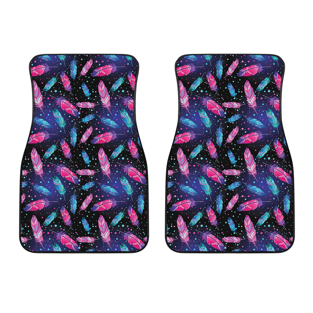 Native Feather Pattern Print Front Car Floor Mats