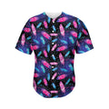 Native Feather Pattern Print Men's Baseball Jersey