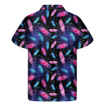 Native Feather Pattern Print Men's Short Sleeve Shirt