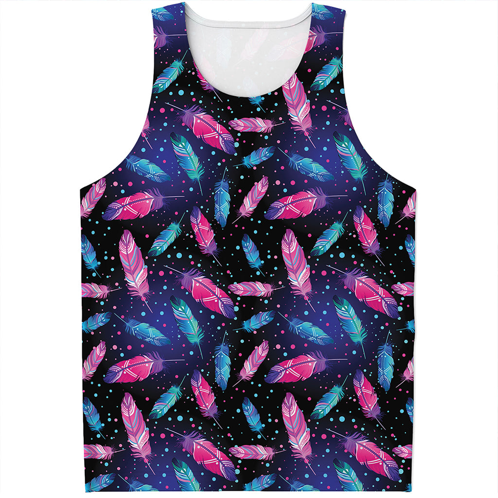 Native Feather Pattern Print Men's Tank Top