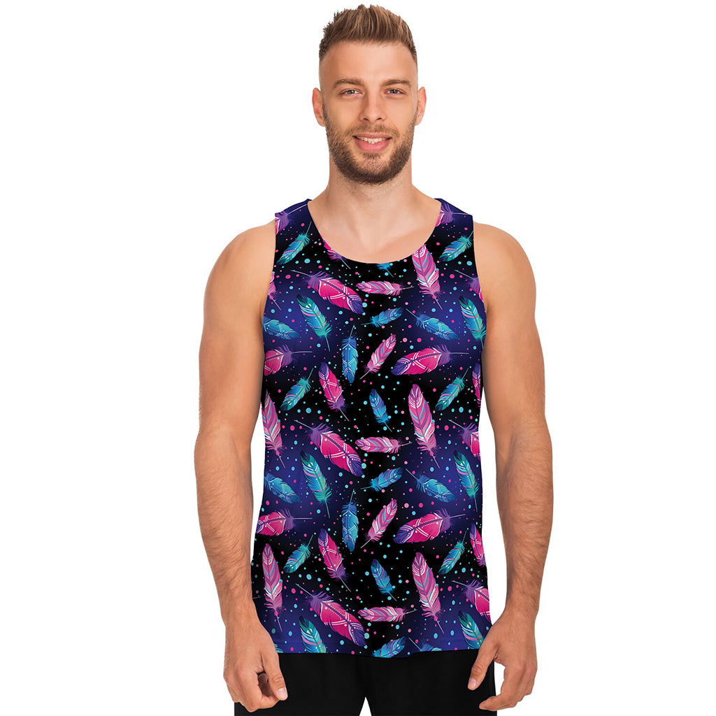 Native Feather Pattern Print Men's Tank Top