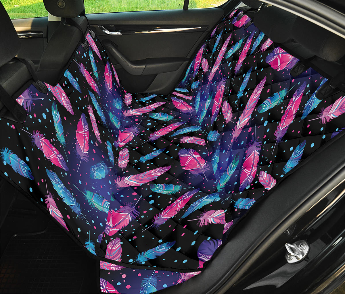 Native Feather Pattern Print Pet Car Back Seat Cover