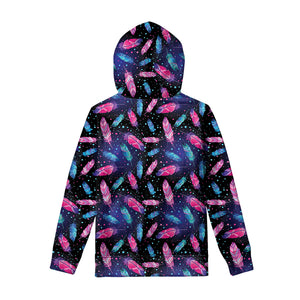 Native Feather Pattern Print Pullover Hoodie