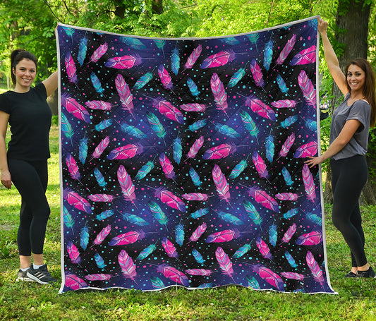 Native Feather Pattern Print Quilt
