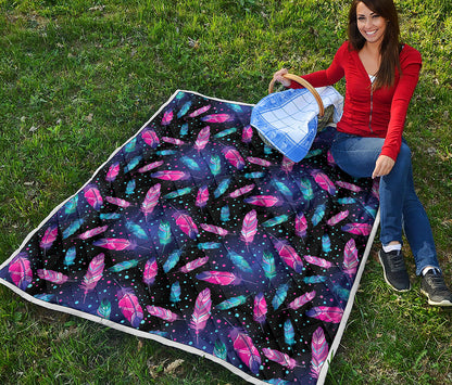 Native Feather Pattern Print Quilt