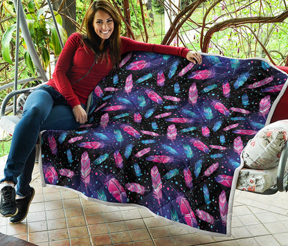 Native Feather Pattern Print Quilt
