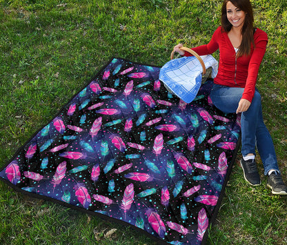 Native Feather Pattern Print Quilt