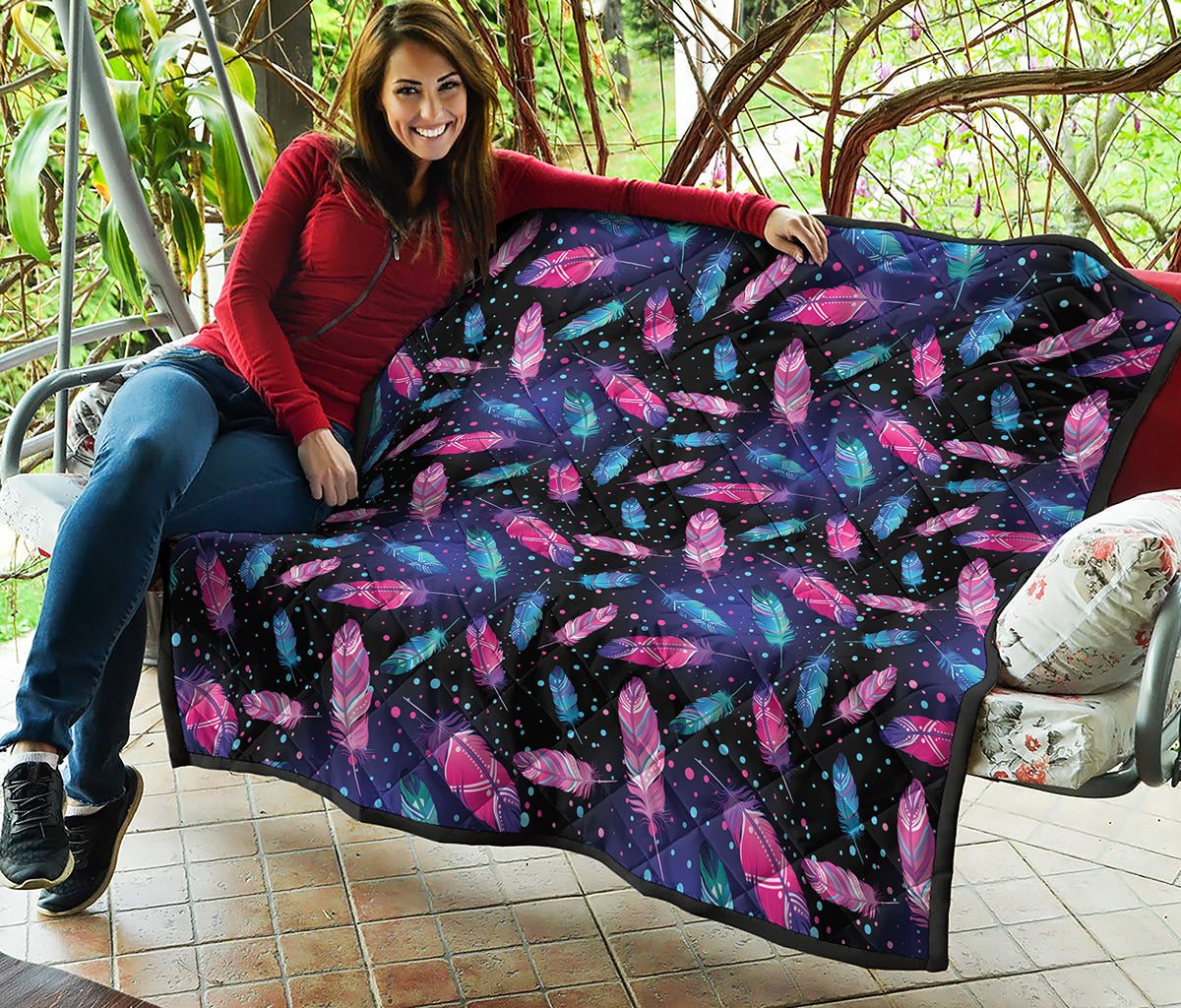 Native Feather Pattern Print Quilt