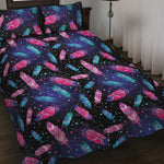 Native Feather Pattern Print Quilt Bed Set