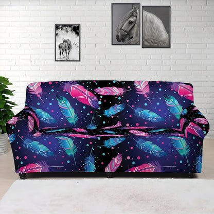 Native Feather Pattern Print Sofa Cover
