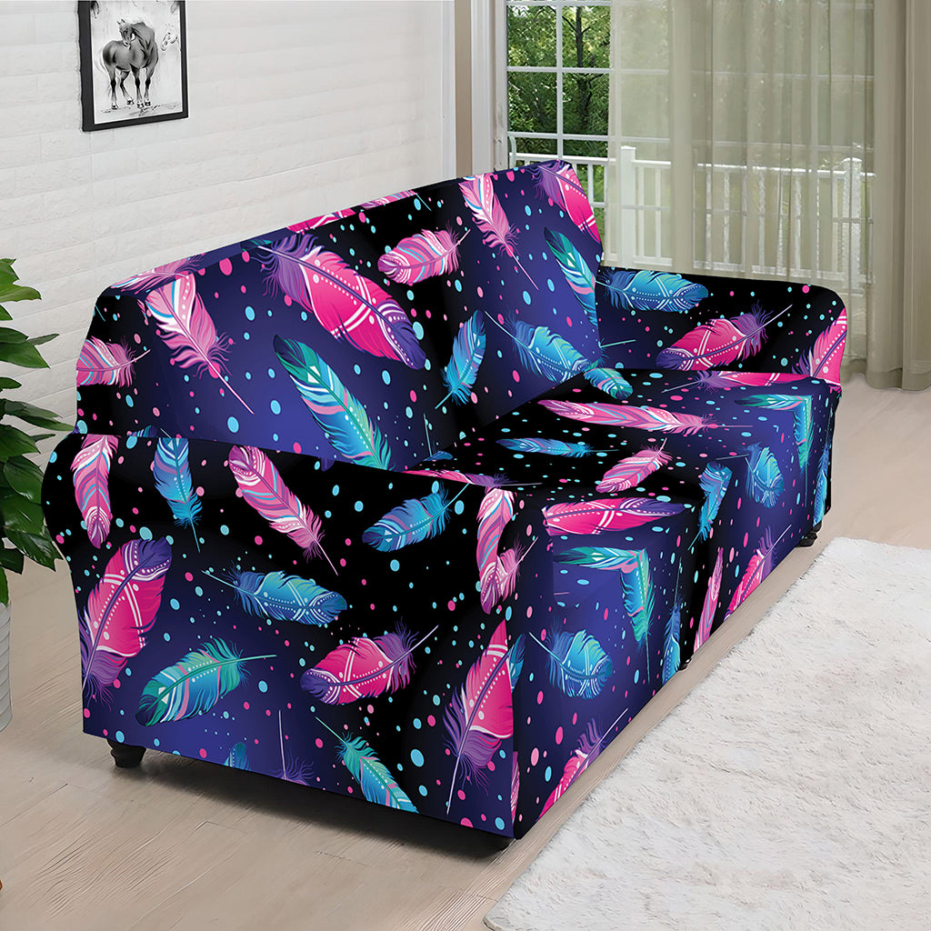 Native Feather Pattern Print Sofa Cover