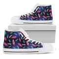 Native Feather Pattern Print White High Top Sneakers
