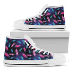 Native Feather Pattern Print White High Top Shoes