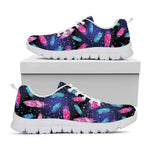 Native Feather Pattern Print White Sneakers