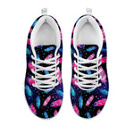 Native Feather Pattern Print White Sneakers