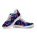 Native Feather Pattern Print White Sneakers
