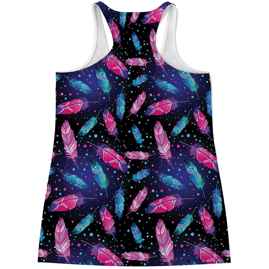 Native Feather Pattern Print Women's Racerback Tank Top