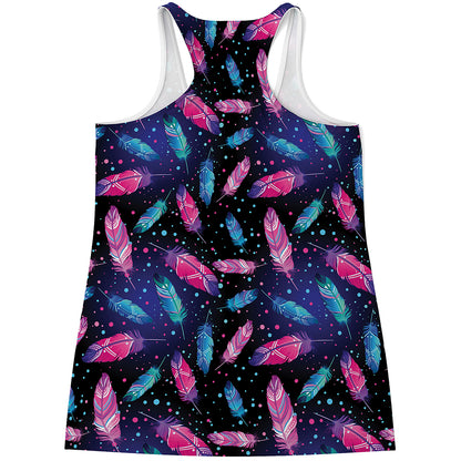 Native Feather Pattern Print Women's Racerback Tank Top