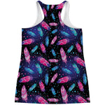 Native Feather Pattern Print Women's Racerback Tank Top