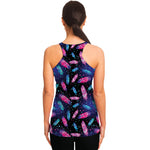 Native Feather Pattern Print Women's Racerback Tank Top