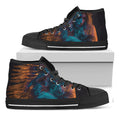 Native Indian Girl Portrait Print Black High Top Sneakers