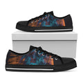 Native Indian Girl Portrait Print Black Low Top Sneakers