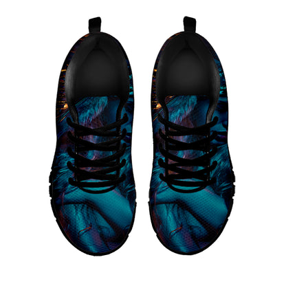 Native Indian Girl Portrait Print Black Sneakers