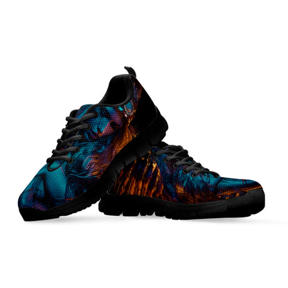 Native Indian Girl Portrait Print Black Sneakers