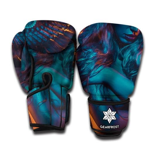 Native Indian Girl Portrait Print Boxing Gloves