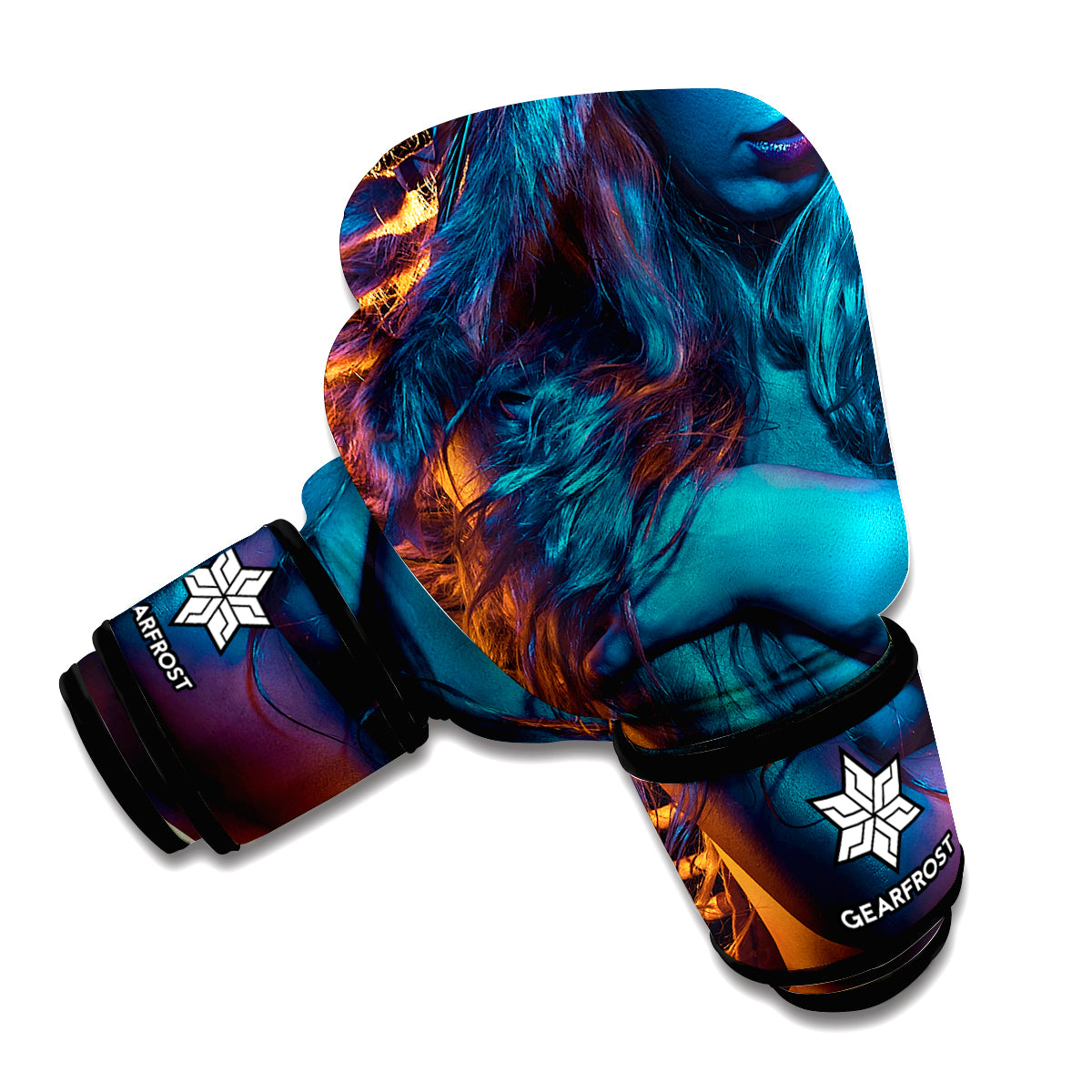 Native Indian Girl Portrait Print Boxing Gloves