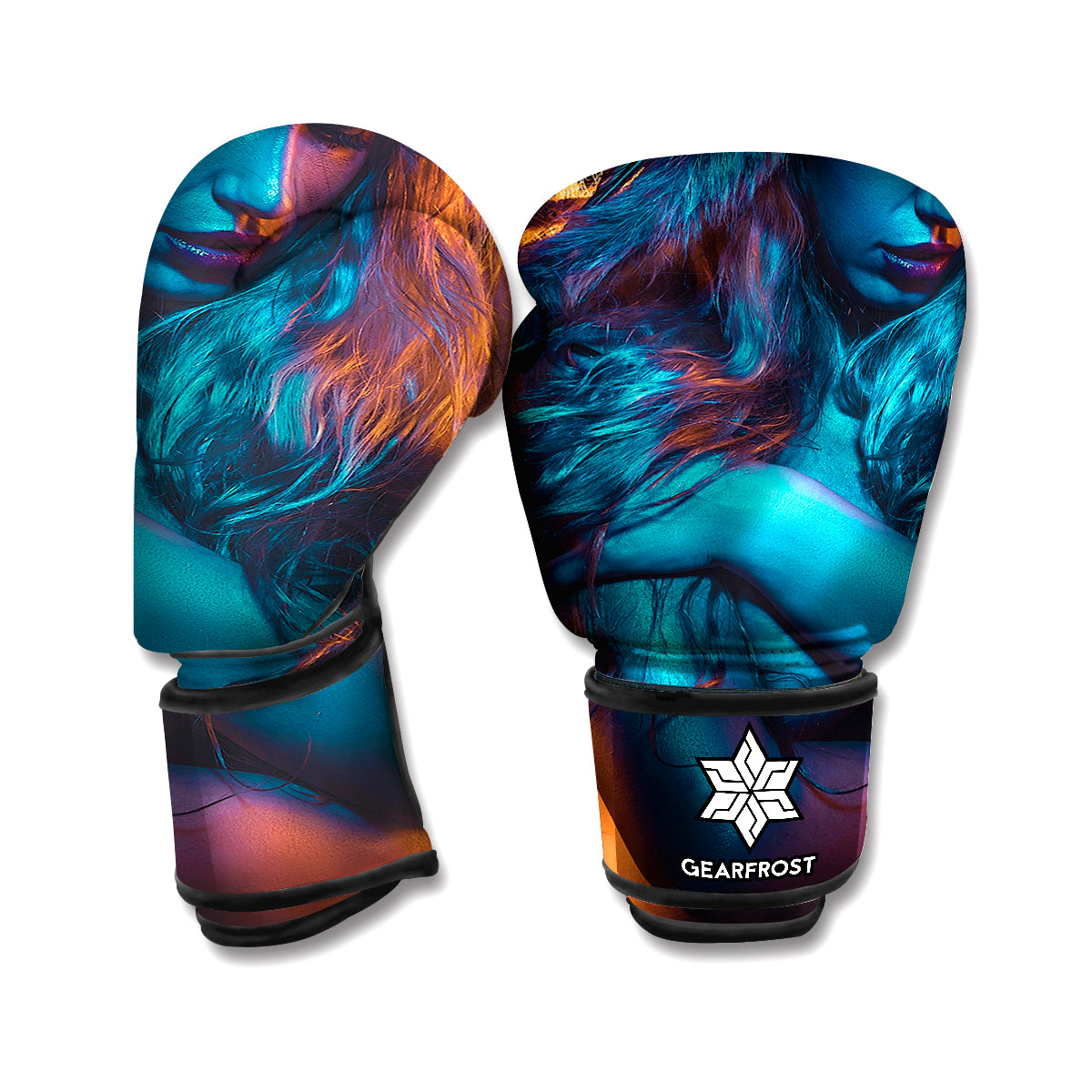 Native Indian Girl Portrait Print Boxing Gloves