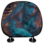 Native Indian Girl Portrait Print Car Headrest Covers