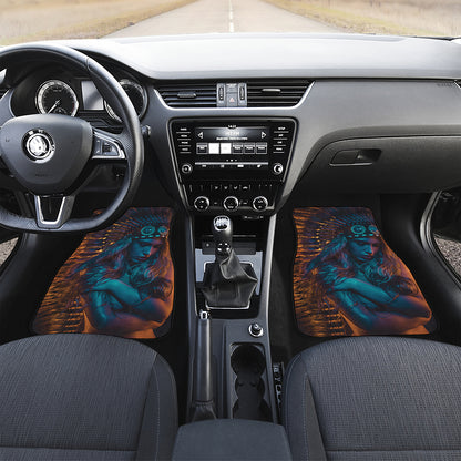 Native Indian Girl Portrait Print Front and Back Car Floor Mats