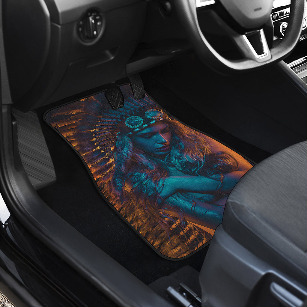 Native Indian Girl Portrait Print Front Car Floor Mats