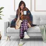 Native Indian Girl Portrait Print Hooded Blanket