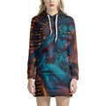 Native Indian Girl Portrait Print Pullover Hoodie Dress