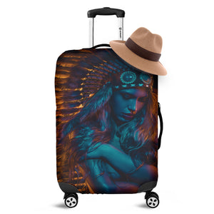 Native Indian Girl Portrait Print Luggage Cover