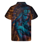 Native Indian Girl Portrait Print Men's Short Sleeve Shirt