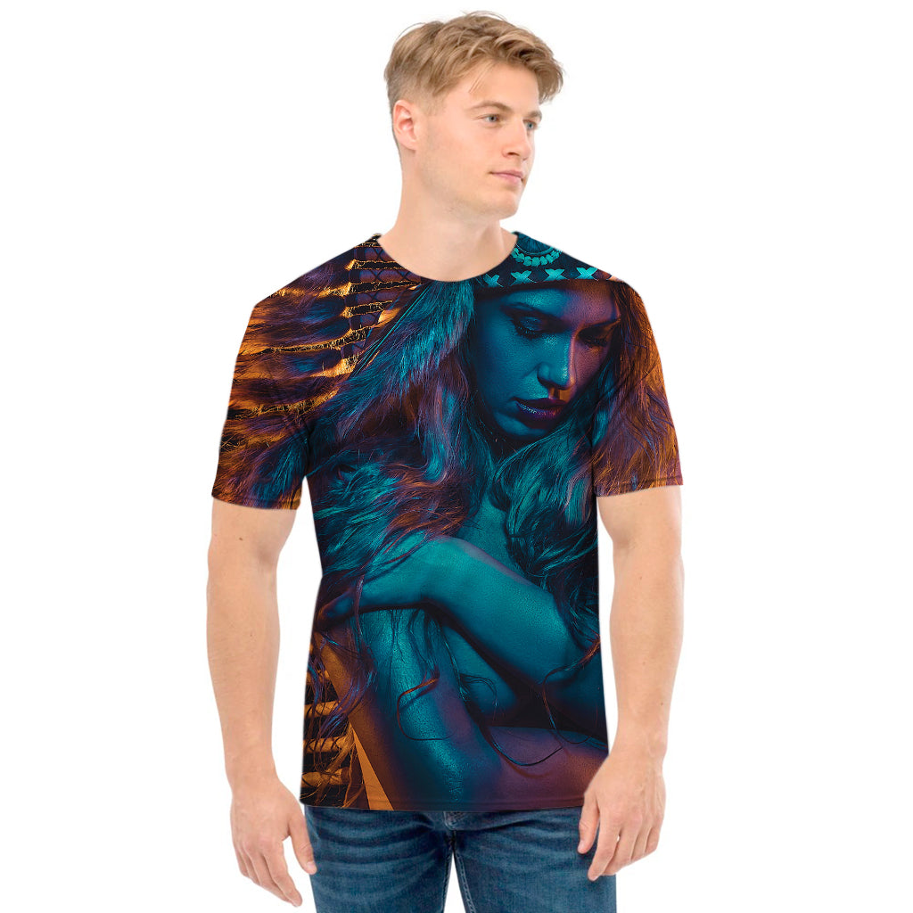 Native Indian Girl Portrait Print Men's T-Shirt
