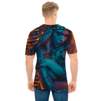 Native Indian Girl Portrait Print Men's T-Shirt
