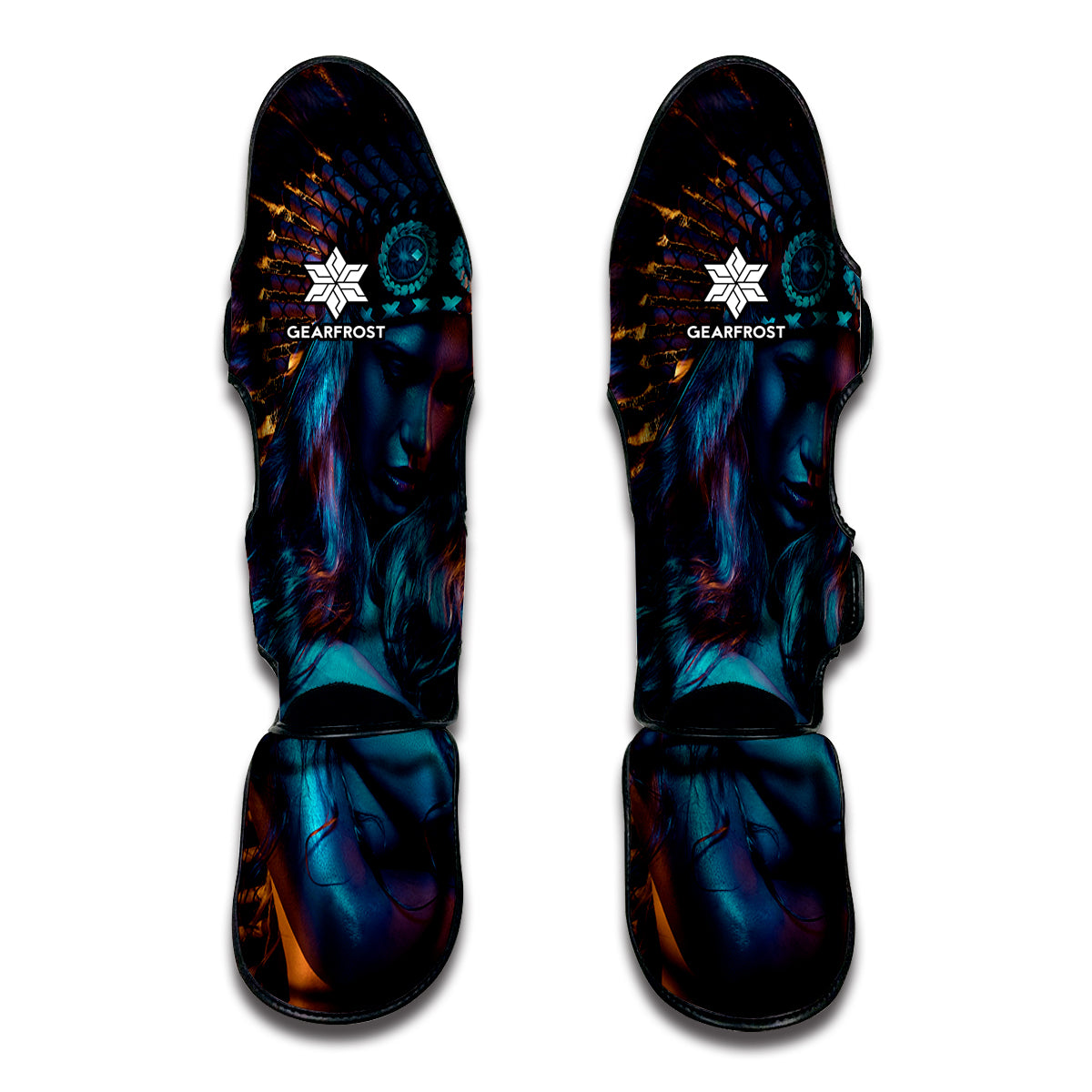 Native Indian Girl Portrait Print Muay Thai Shin Guard