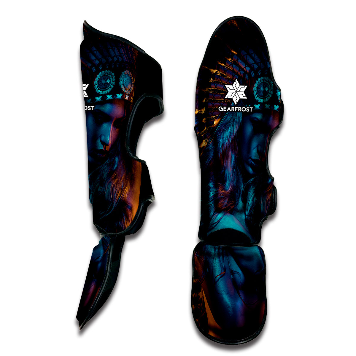 Native Indian Girl Portrait Print Muay Thai Shin Guard