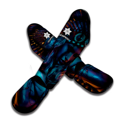 Native Indian Girl Portrait Print Muay Thai Shin Guard