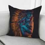 Native Indian Girl Portrait Print Pillow Cover