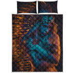 Native Indian Girl Portrait Print Quilt Bed Set