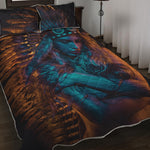 Native Indian Girl Portrait Print Quilt Bed Set