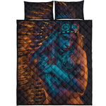 Native Indian Girl Portrait Print Quilt Bed Set