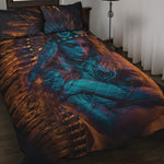 Native Indian Girl Portrait Print Quilt Bed Set