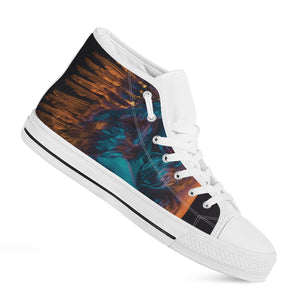 Native Indian Girl Portrait Print White High Top Shoes